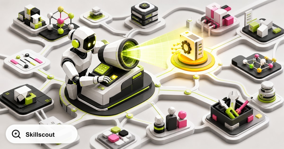 AI agent using Agentic Resource Discovery to find a useful tool in a connected resource catalog.