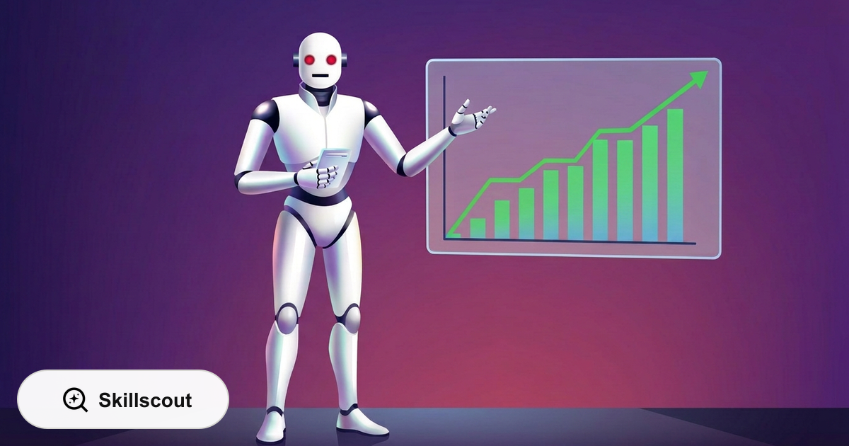 AI agent presenting a rising product marketing growth chart.